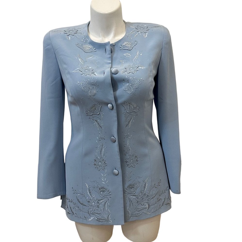 Vintage Liz Elana Embroidered Suit Jacket Size 10